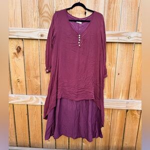 ANSELF Boho Layered Maxi Long Sleeve Dress